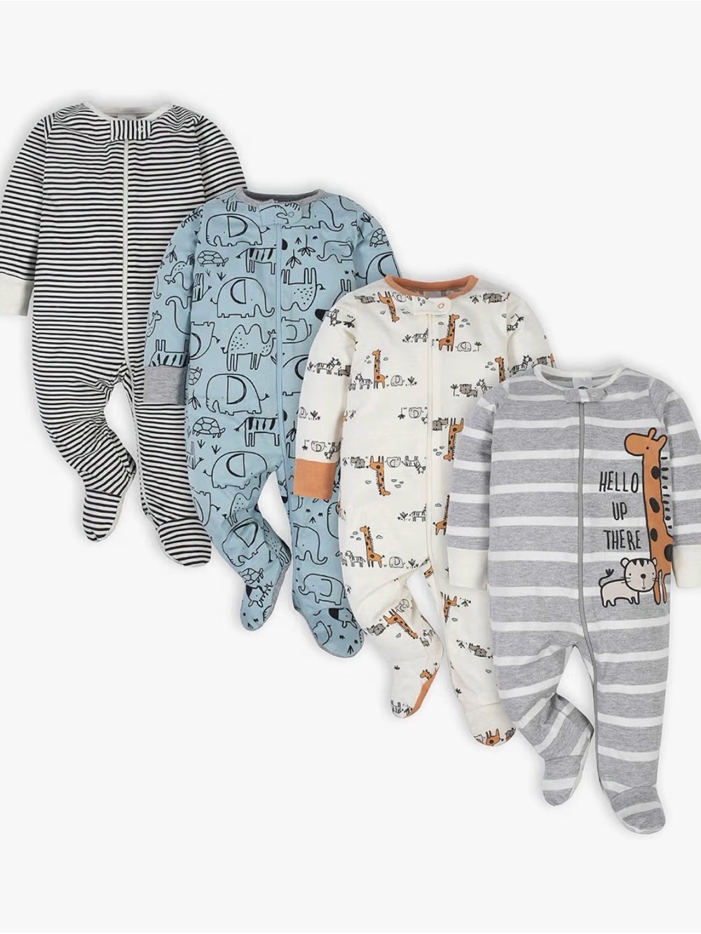 NEW Gerber Baby Boys' 4 Pack Sleep 'N Play Footie